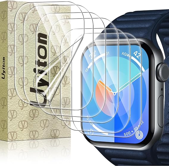 Uyiton 6 Pack for Apple Watch Series 11/10 Screen Protector 46mm, EPU
