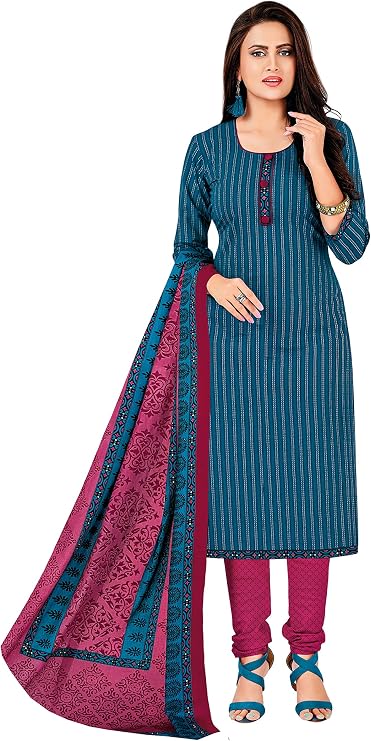 Miraan Women's Cotton Printed Readymade Salwar Suit