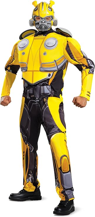Disguise Men's Bumblebee Movie Classic Muscle Adult Costume