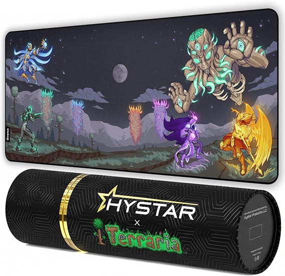 Terraria Extended Gaming Mouse Pad | XXL 36" x 16" | 5mm Thick, Waterproof Surface, Smooth Polyester Fabric, and Natural Rubber Base (Moon Lord)
