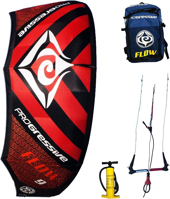 Progressive Flow Kiteboarding Kite Complete Kitesurfing Package (12m Red)