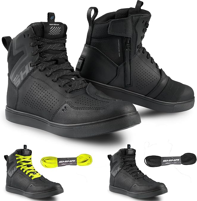 SHIMA Rebel 2.0 Motorbike Boots for Men Women Ventilated Waterproof Leather Shoes Summer Suede Motorcycle