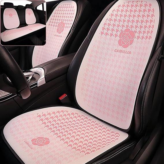 Houndstooth Car Seat Cover for Car, 7PC Universal Auto Seat Covers for Cars SUV, Automotive Seat Covers for Women Men Interior, Easy to Install Car Seat Protector Accessories Car Seat Cushion