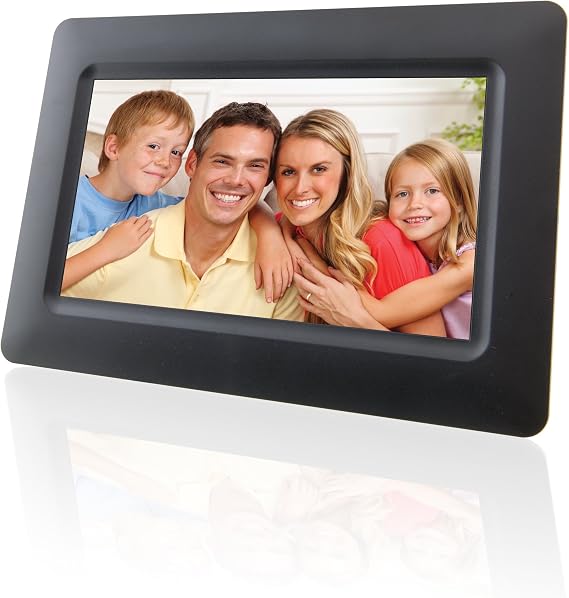 GPX, Inc. PF702B 7-Inch Digital Photo Frame with SD/MMC Memory Card Reader (Black)