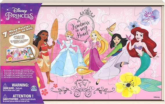 Spin Master Games Disney Princess Jigsaw Puzzles 7-Pack Preschool Activity