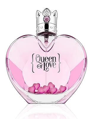 Queen of Love Womens Eau De Parfum- Natural Sweet Body Scent In Pink Heart Shaped Bottle- Fruity Fragrance Perfume With Patchouli, Vanilla & Sandalwood - 3.3 fl.oz.