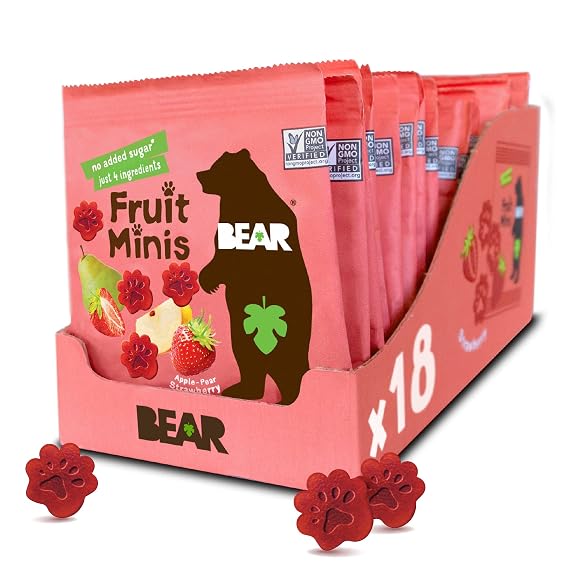 Bear Real Fruit Snack Minis, Strawberry