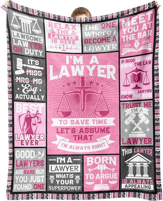 Lawyer Gifts for Women/Men, Lawyer Blanket 60"x50" Pink