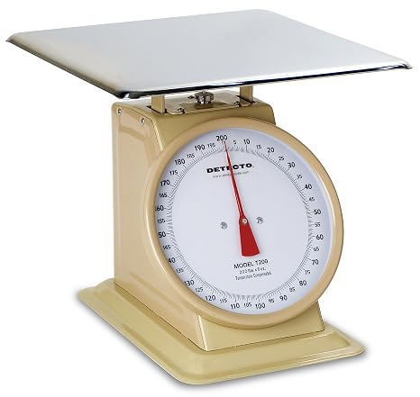 Detecto T200 Top Loading Fixed Dial Scale, 15" x 15", 200 lb. Capacity