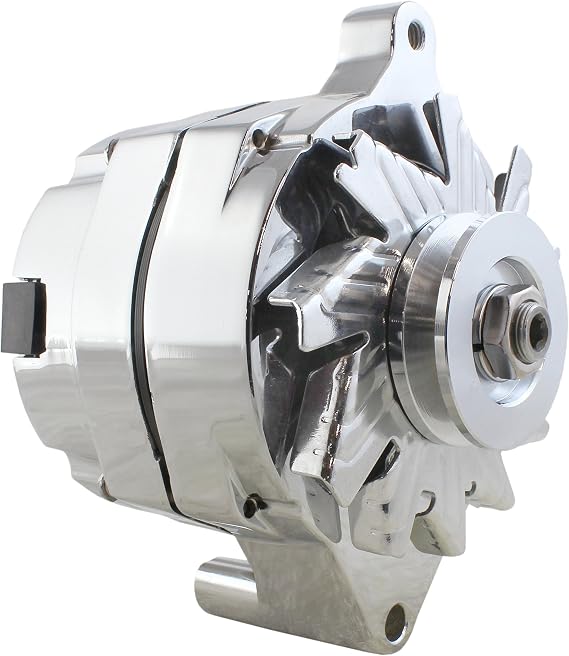 Gladiator Premium Hi Output Chrome Alternator 140 Amp Self Excited 1 Wire Compatible with Ford Lincoln Mercury Hot Rod Applications C4TF10300B C5AF10300E C5AF10300F C5AF10300G C4TZ10346B C5AF10300A