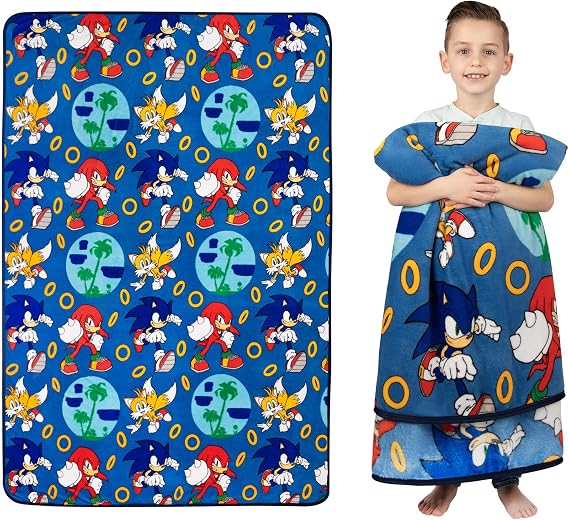 Franco Kids Bedding Super Soft Plush Throw Blanket, 62 in x 90 in, Sonic The Hedgehog, Anime