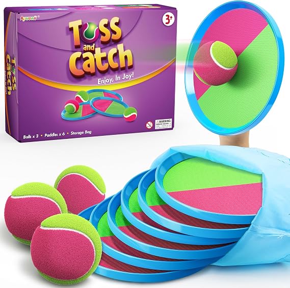 Aywewii Toss and Catch Ball Set Game Kids Outdoor Toys for Beach Pool Yard