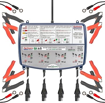 OptiMate Lithium 4s 0.8A Quad Bank, TM485, 8-Step 4x12.8V 0.8A Lithium Expert Battery Saving Charger & Maintainer