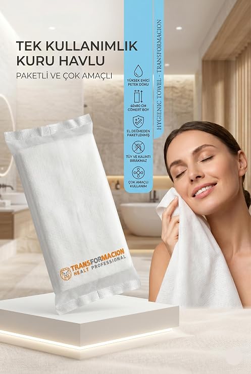 Transformacion Tek Kullanımlık Havlu - Kuru Havlu - Paketli ve Çok Amaçlı 40X80 CM 1 Adet 718430