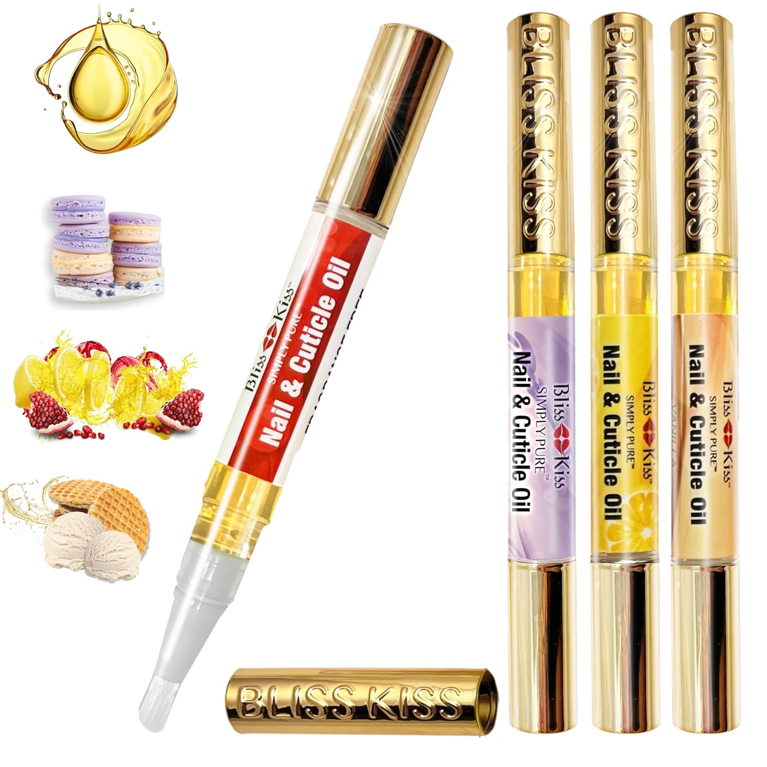 Bliss Kiss Jojoba Cuticle Oil for Nails - Variety Pack
