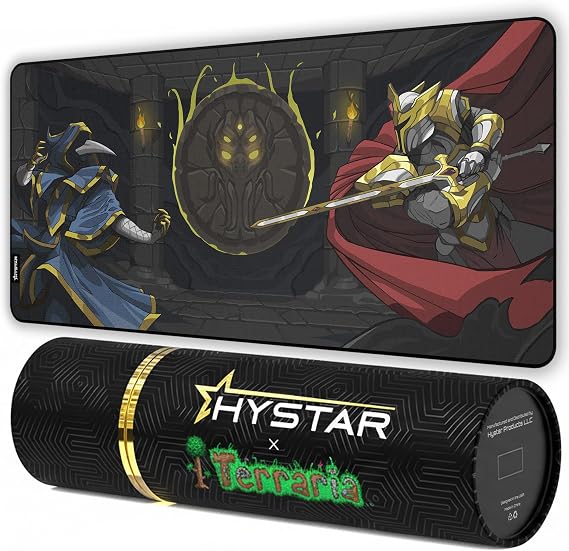 Hystar x Terraria Extended Gaming Mouse Pad | 5mm Thick, Waterproof Surface, Smooth Polyester Fabric, and Natural Rubber Base (45" x 20")