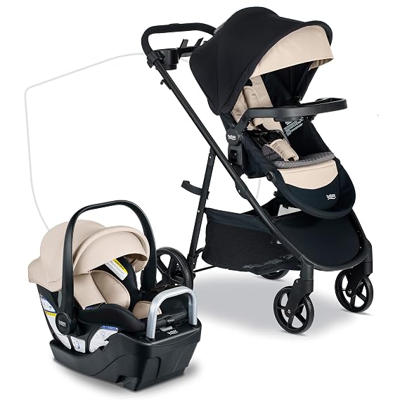 Britax Willow Brook S+ Travel System With Alpine Base Sand Onyx