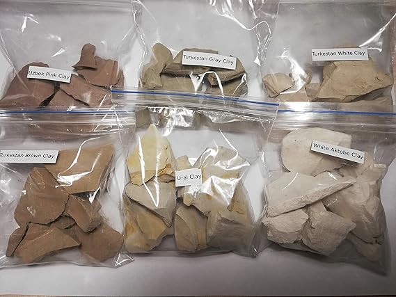 Edible Clay, Turkestan White, Gray, Brown, White Aktobe, Ural Yellow, Uzbek Pink