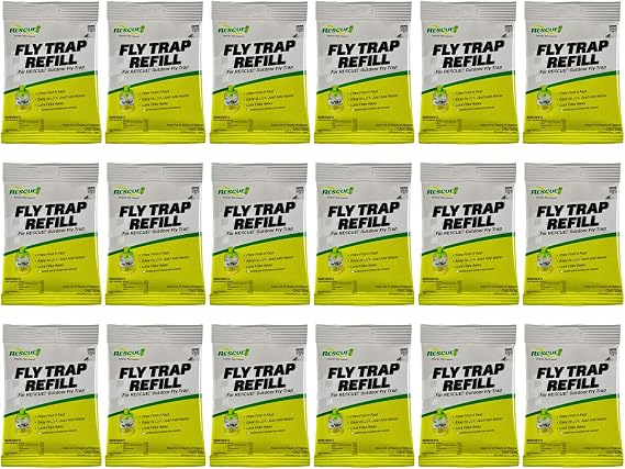RESCUE! Reusable Fly Trap Bait Refill Outdoor Use - 18 Pack
