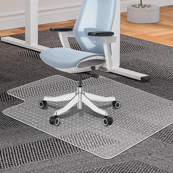Clear Office Chair Mat for Carpet - 36"x48" Heavy-Duty Protection for Low Pile Carpets - Not Suitable for Hardwood Floors