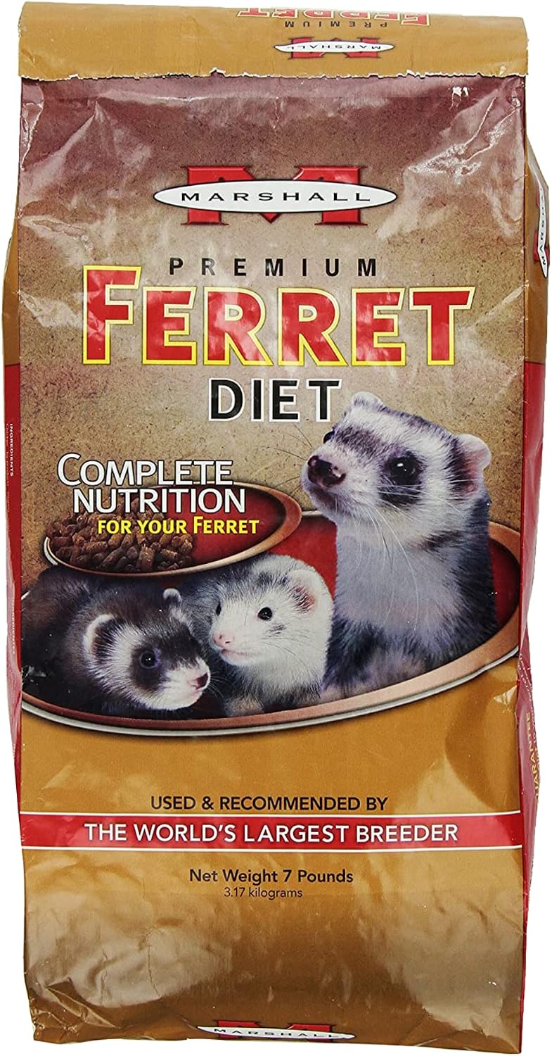 Marshall Pet Products Natural Complete Nutrition Premium Ferret Diet Food with Real Chicken Protein, Highly Digestible, 7 lbs