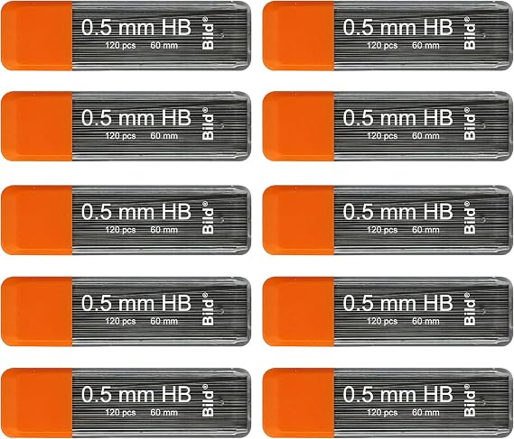 Bild 1200 Premium 0.5 Lead Refills for Mechanical Pencils (HB Mega, 0.5 mm) | Break-Resistant #2 HB 0.5mm Lead Refills | Fits All 0.5mm Mechanical Pencils | Smooth Dark Graphite for School & Office