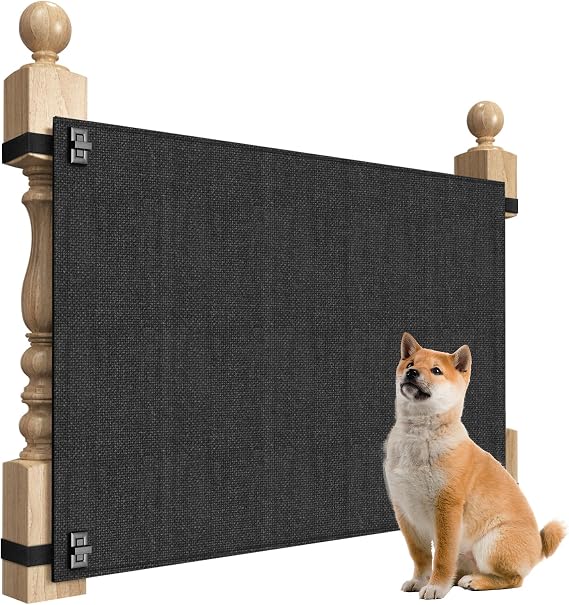 Baby Fabric Gate for Stairs - Dog and Pet Safety Barrier for Stairway - No Drill Banister to Banister Kids Safety Gate