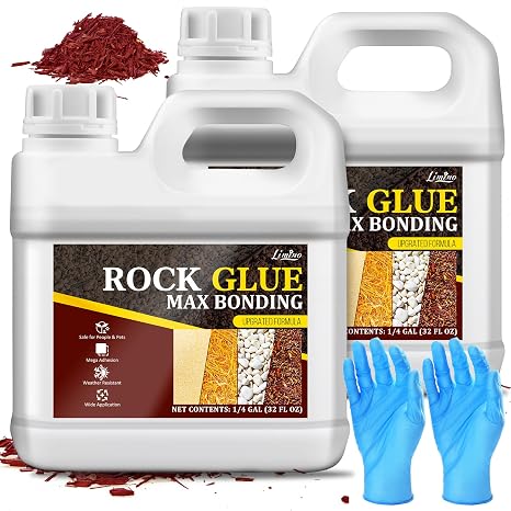 Rock Glue for Landscaping, 64oz Strong Mulch Glue for Pea Gravel Landscape
