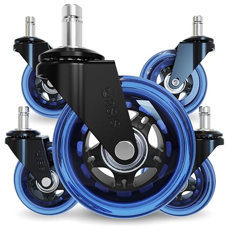 The Office Oasis Original Office Chair Wheels (As Seen On PBS), Blue