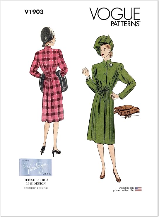 Vogue Misses' Coat Sewing Pattern Kit, Design Code V1903, Sizes 18-20-22-24-26