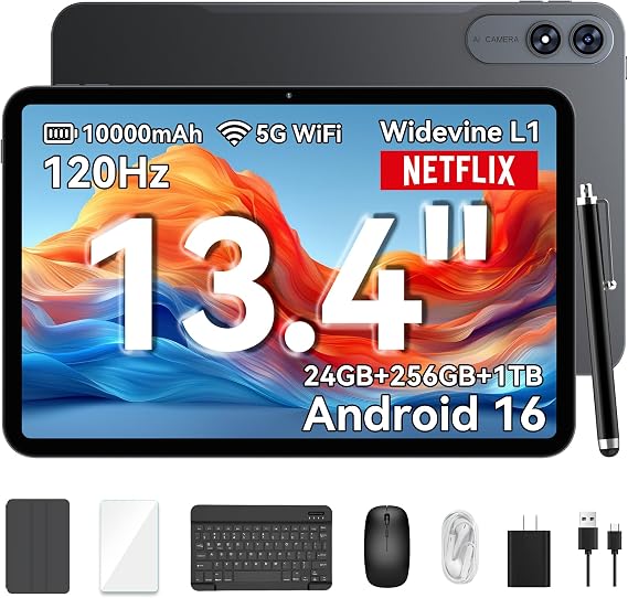 13 inch Best Android 16 Tablets 2026 with Keyboard Large Screen Tablets