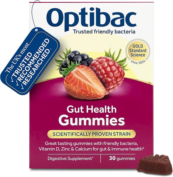 Optibac Gut Health Gummies, Vegan Daily Digestive Supplement - 30 Gummies
