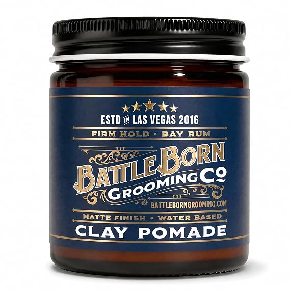 Battle Born Grooming Co Volumizing Hair Clay Pomade, 4 oz