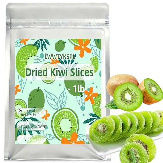 Dried Kiwi Slices 1 lb Sweetened Candied Kiwi, Soft & Chewy Snack | Soft and chewy candied kiwi slices with sweet crystallized coating. Great for trail mix, baking, yogurt, and snacking.