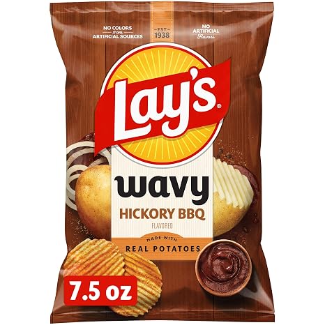 Lay's Wavy Hickory Barbecue Flavored Potato Chips - 7.75oz