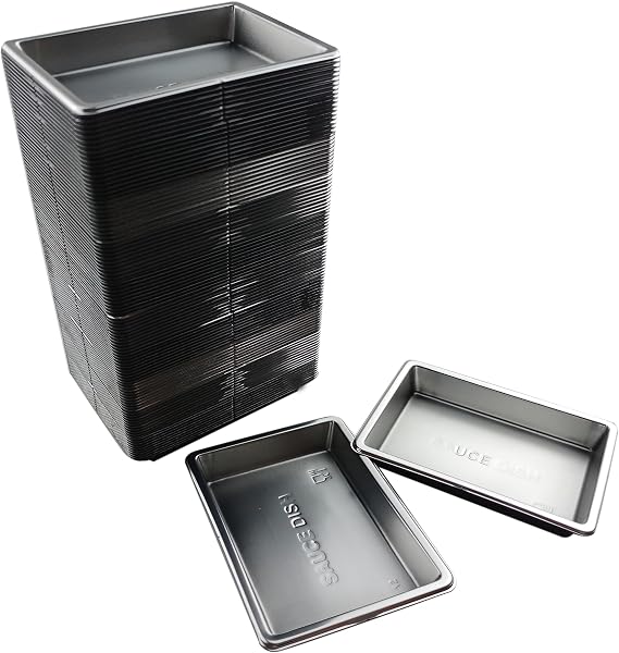100 Pack Disposable Rectangle Plastic Soy Sauce Dish, Sushi Plates