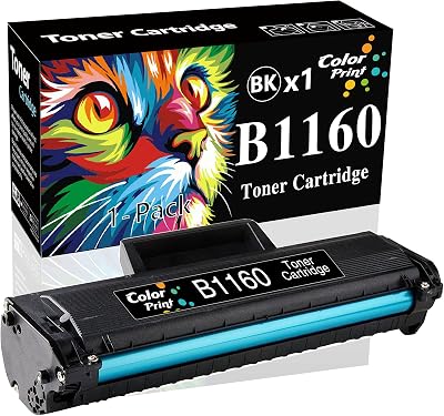 1-Pack ColorPrint Compatible B1160 Toner Cartridge Replacement for Dell B1160W 1160 Work with YK1PM 331-7335 HF44N HF442 B1163W B1165NFW Mono Laser Printer Black