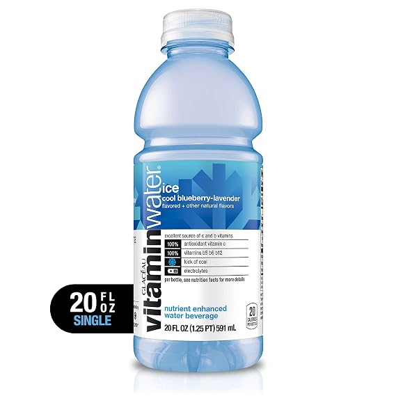 vitaminwater Ice, Electrolyte Enhanced Water with Vitamins, Blueberry Lavender, 20 Fl oz