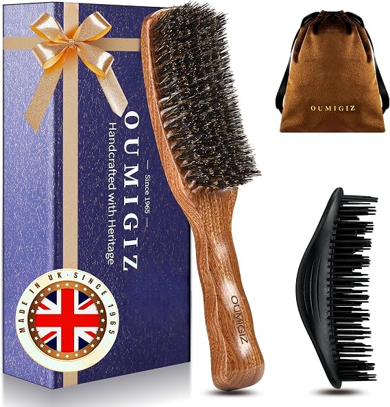Slick Back Boar Bristle Hair Brush British Craftsmanship for Men