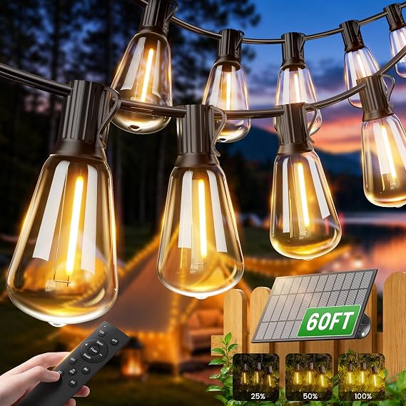 OHLUX Exterior Hanging Lights,180FT Connectable Outside Patio Lights with 94 Shatterproof LED ST38 Vintage Bulbs,2200K Connectable & Waterproof