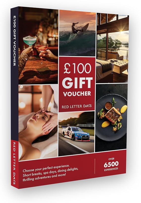 Red Letter Days £100 Voucher - Choose from Thousands of UK Activities | Wide Range of Handpicked Outings, Go Karting Thrills, Scrumptious Afternoon Tea, Stadium Tours, 24 Month Validity, Nationwide