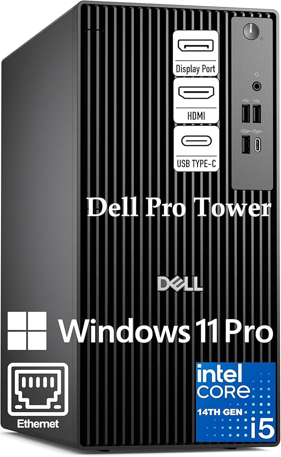 Dell Pro Tower Business Desktop, 14th Gen Intel Core i5-14500 vPro (14-Core/20T), 16GB DDR5 RAM, 512GB PCIe SSD, Intel UHD 770, Windows 11 Pro - for Professional Workstation & Business Productivity