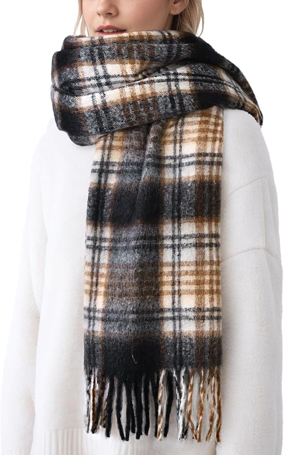 DOFOWORK Winter Scarf for Women - Winter Scarves for Women/Men 81"18" Tassel Blanket Scarf Womens Scarves Wraps
