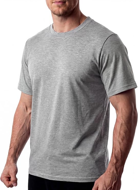 Bamboo Viscose Cooling T-Shirts for Men Coolmax Dry Fit Relaxed Fit