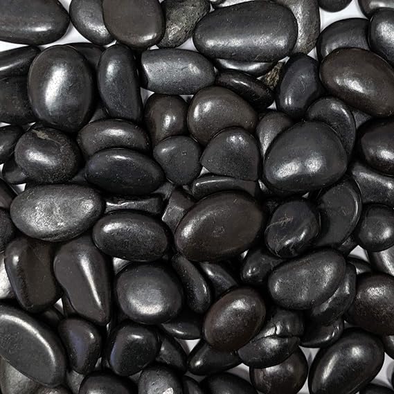 Midwest Hearth Natural Decorative Polished Black Pebbles 1/2" to 1" Size (10-lb Bag)