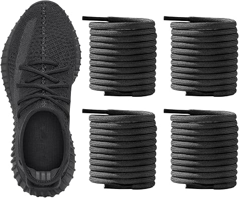 2 Pairs Shoe Laces for Yeezy Boost 350 V1, 350 V2, 380 Sneaker, 7/32''(5.5mm) Thick Round Rope Shoelaces Replacement