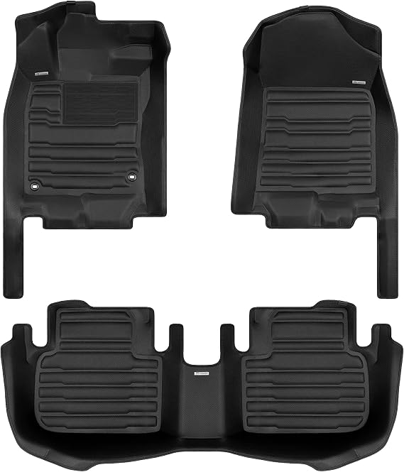 TuxMat - for Honda Civic Gas Without Rear USB Charging Ports 2022-2027 Models - Custom Car Mats - Maximum Coverage, All Weather, Laser Measured - This Full Set Includes 1st and 2nd Rows