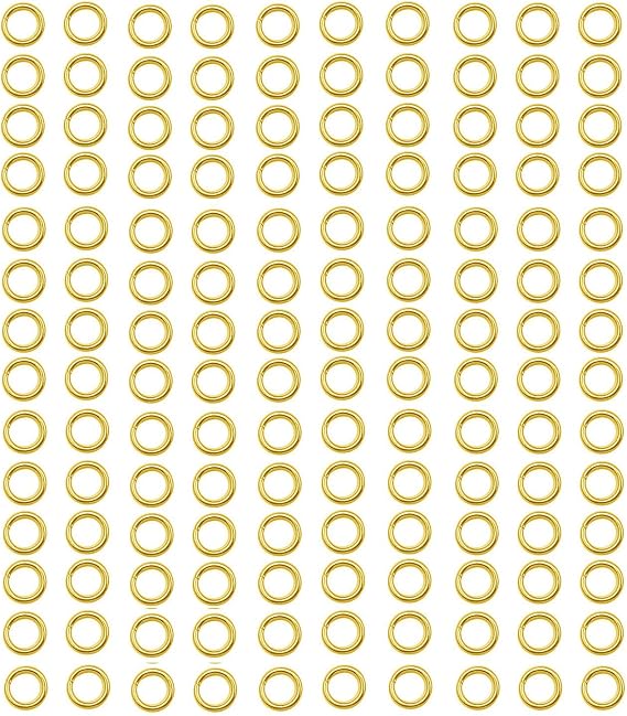 300 pcs Gold Plated Stainless Steel Split Rings Jump Rings Connector Rings for Jewelry Making Necklaces Bracelet Earrings Keychain DIY Craft (13297-Gold, 4mm)