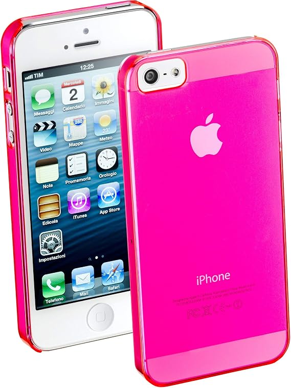 Cellular Line iPhone SE/5S/5 Cool Fluo Şeffaf Sert Kılıf Pembe - COOLIPHONE5P (Outlet)