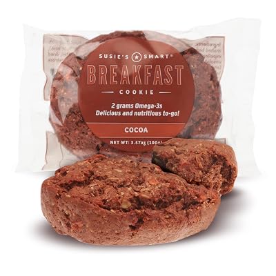 Susies Smart Breakfast Cookie Healthy Omega3s and Protein Rich cocoa, 63 Ounce Pack of 18